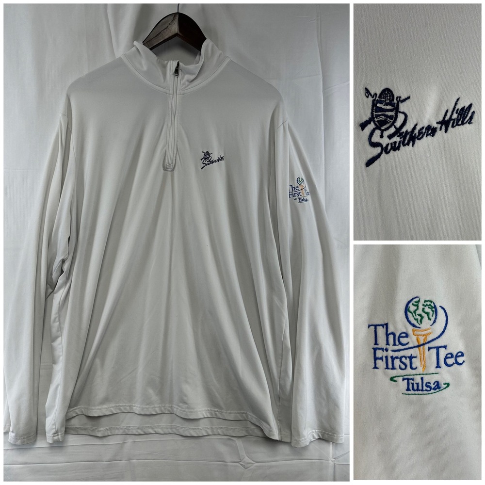 Polo‎ Golf Ralph Lauren Pullover Mens XXL White Southern Hills Quarter Zip